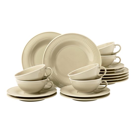 Beat sand-beige: Tea set 18 pcs., Seltmann porcelain
