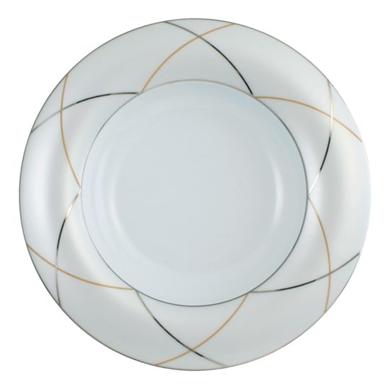 Talíř hluboký kulatý 23 cm, Jade 3669 Silk, Královský porcelán Tettau