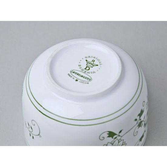 Cukřenka bez oušek s víčkem bez výřezu 0,20 l, zelený cibulák, Český porcelán a.s.