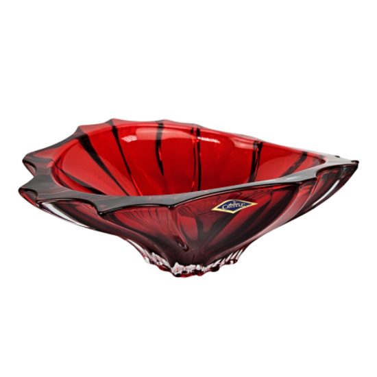 Křišťálová mísa Plantica, Red, 33 cm, Aurum Crystal
