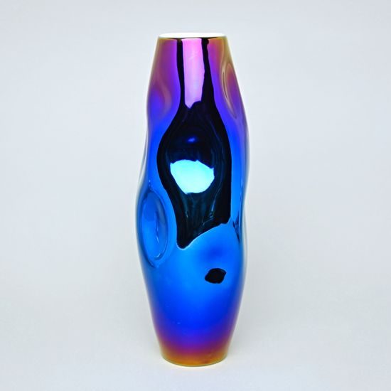 Váza Titan Colours 34 cm, Modrá, porcelán Goldfinger