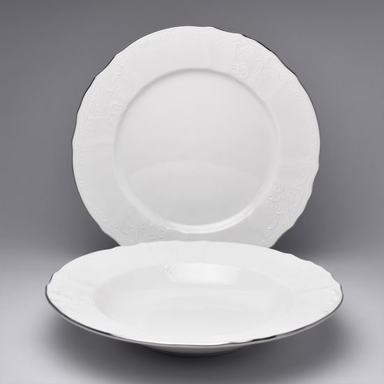 Plate set 12 pcs., Thun 1794 Carlsbad porcelain, BERNADOTTE platinum