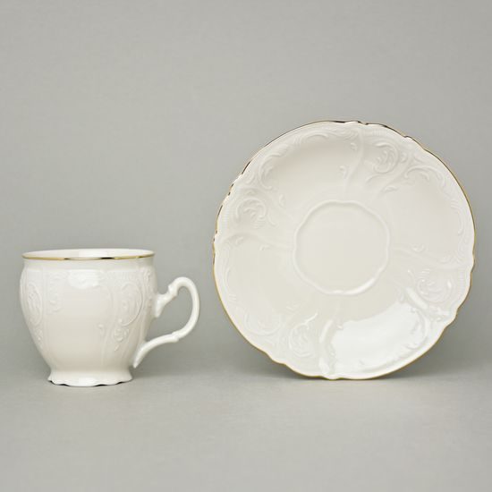 Šálek a podšálek kávový 220 ml / 16 cm, Thun 1794, karlovarský porcelán, BERNADOTTE ivory zlato