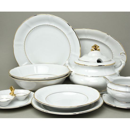 Dining set for 6 persons, Sonata, golden lines, Leander 1907