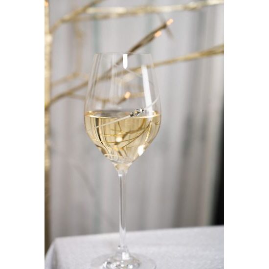 Silhouette - Set of 2 White Wine Glasses 360 ml, Swarovski Crystals