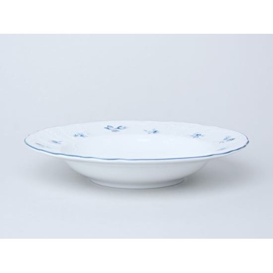 Plate deep 23 cm, Thun 1794 Carlsbad porcelain, BERNADOTTE blue flower