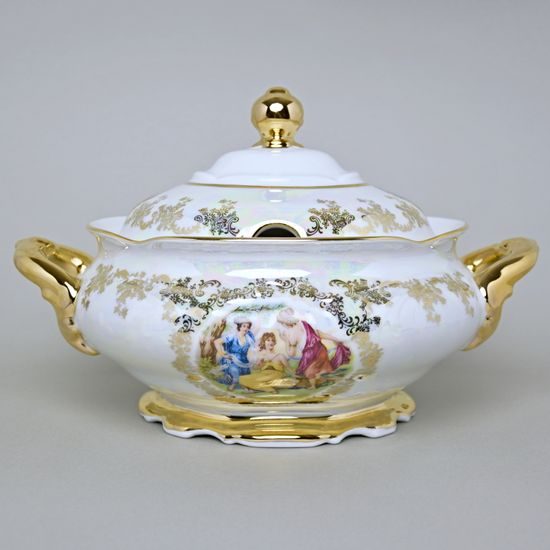 Mísa polévková 3 l, Tři Grácie, zlatý listr, Carlsbad