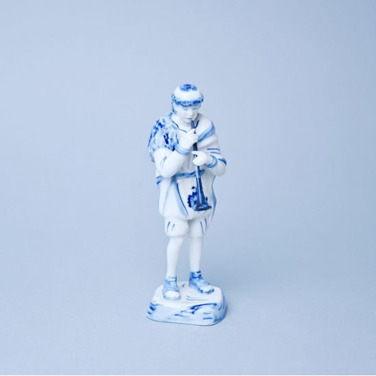 Shepherd with a whistle, 18 x 7 x 7 cm, Original Blue Onion Pattern