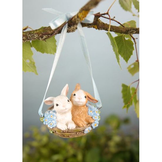 Hanging ornament Annual Rabbit 2026 8 / 6.5 / 6.5cm, biscuit china, Goebel