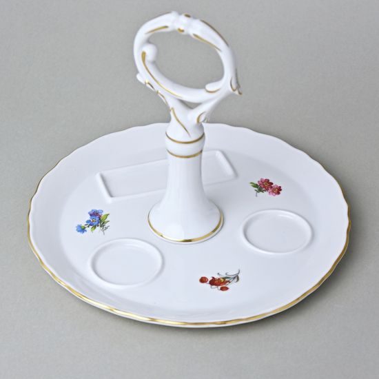Tray flat with key 21 cm (for salt/pepper shakers and toothpick dose), Hazenka, Cesky porcelan a.s.