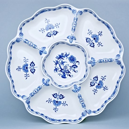 6-part dish 35 cm, Original Blue Onion Pattern