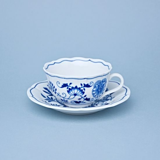 Cup and saucer mirror C/1 + ZC1, 200 ml / 15,5 cm for tea, Original Blue Onion Pattern, QII