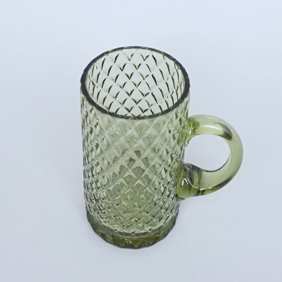 Beer mug - Káro (Green), 500 ml, Floriánova huť