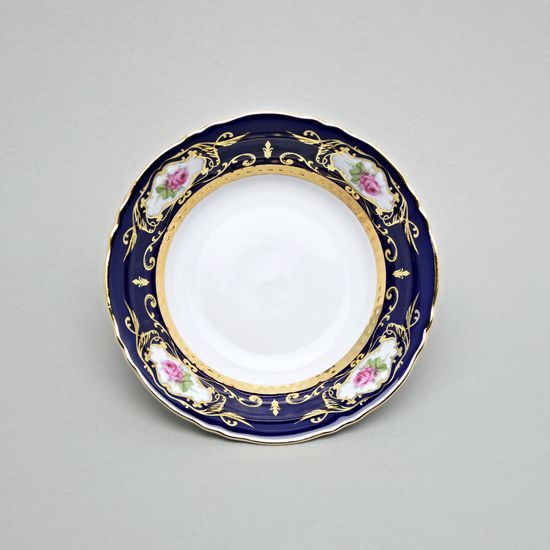 440: Bowl 16 cm, Sonata, cobalt blue + rose, Leander 1907