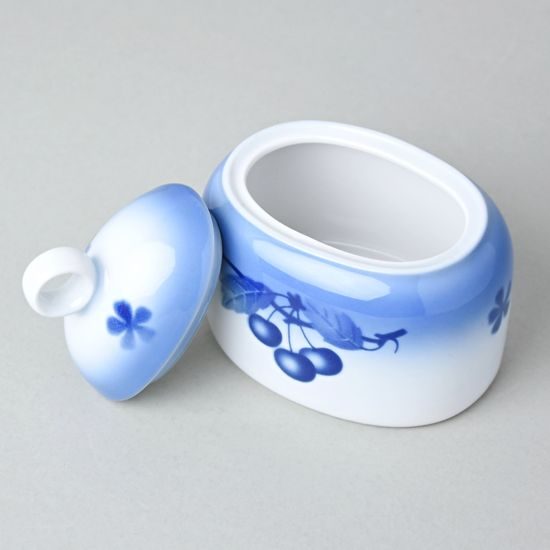 Sugar bowl Cairo 0,25 l, Thun 1794 Carlsbad porcelain, BLUE CHERRY