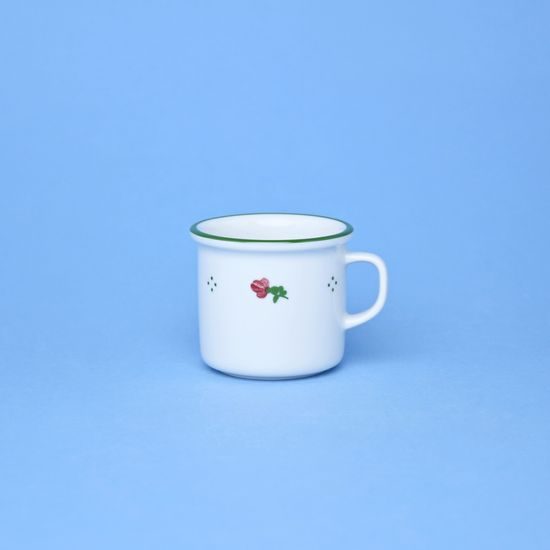 Mug Retro the smallest - espresso 80 ml, red flowers + green, G. Benedikt 1882