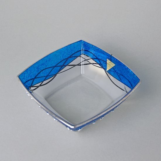 Studio Miracle: Bowl Blue + Tin, 16 cm, Hand-decorated by Vlasta Voborníková