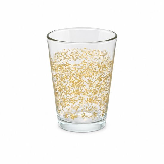 Sklenice 280 ml, ZLATÉ ORNAMENTY, Solbika Glassworks Poland
