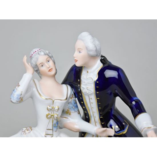 Couple rococo 17,5 x 10,5 x 22 cm, Porcelain Figures Duchcov