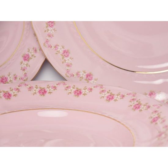 Plate set for 6 persons Sonata decor 158, Leander, Rose Porcelain