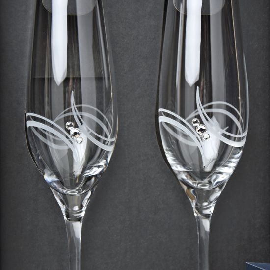 Apollo - Set of 2 champagne glasses 210 ml, Swarovski Crystal, DIAMANTE