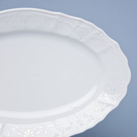 Frost no line: Dish oval 26 cm, Thun 1794 Carlsbad porcelain, BERNADOTTE