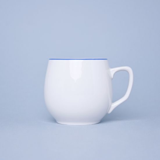 Mug Banak 0,3 l, White with blue line, Cesky porcelan a.s.