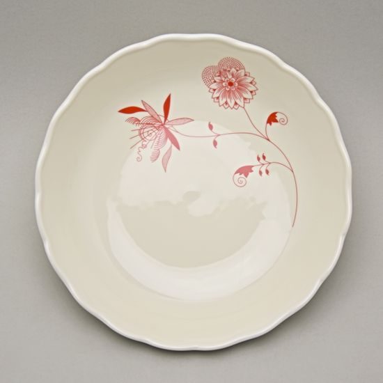 Mísa kompotová 24 cm, cibulák ECO červený na ivory, Český porcelán a.s.