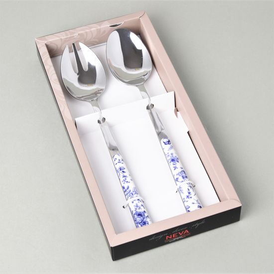 Salad servers 2 pcs., BISTROT China Roses 14039 blue, NEVA