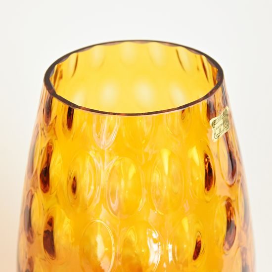 Egermann: Vase Amber - Olive Shape, h: 26 cm, Crystal Vases Egermann