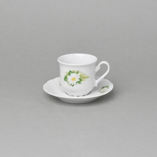 Šálek a podšálek na espresso 80 ml / 11,5 cm, Thun 1794, karlovarský porcelán, CONSTANCE 80262 kopretiny
