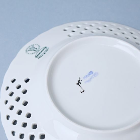 Plate perforated – Prague Monuments (Blue, Random selection), 18 cm, Vilém Janoušek, Original Blue Onion Pattern