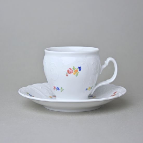 Šálek a podšálek kávový 220 ml / 16 cm, Thun 1794, karlovarský porcelán, BERNADOTTE házenka