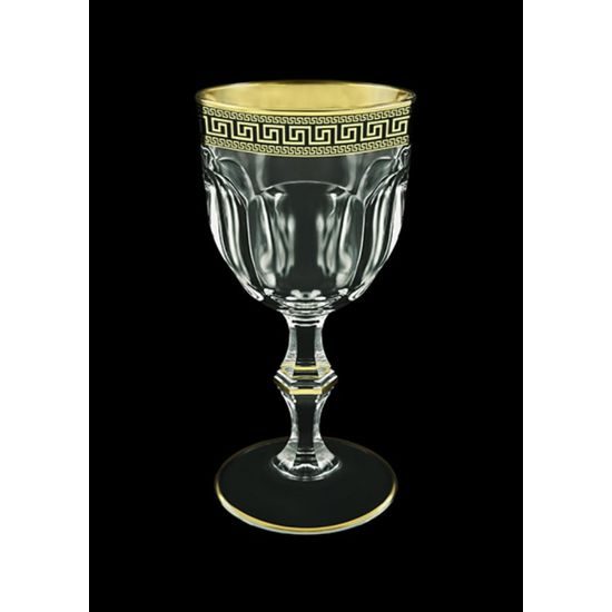 Astra Gold: Wine glass 230 ml 6 pcs. set, Crystal, Antique Golden Black decor