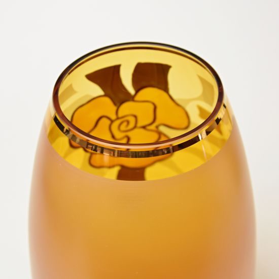 Egermann: Váza Amber žlutá, v: 26 cm, Skleněné vázy Egermann