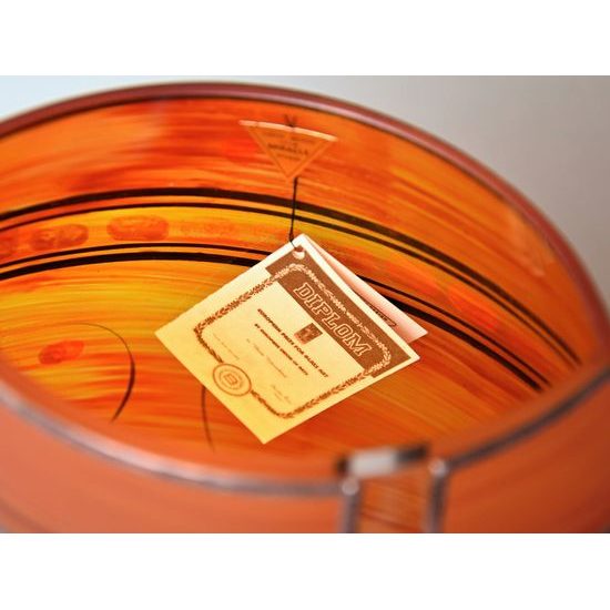 Studio Miracle: Váza oranžovo - červená, 30 cm, ruční dekorace Vlasta Voborníková