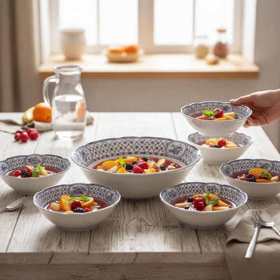 Rose 80090: Kompotová sada pro 6 osob, Thun 1794, karlovarský porcelán