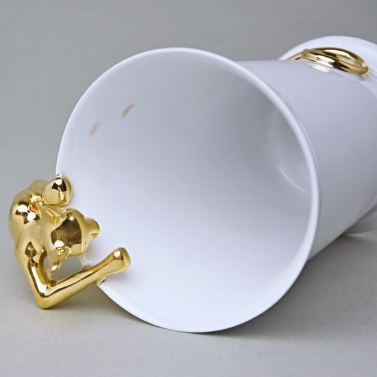 Mug Sphinx with a Cat, 400 ml, Gold, Goldfinger porcelain