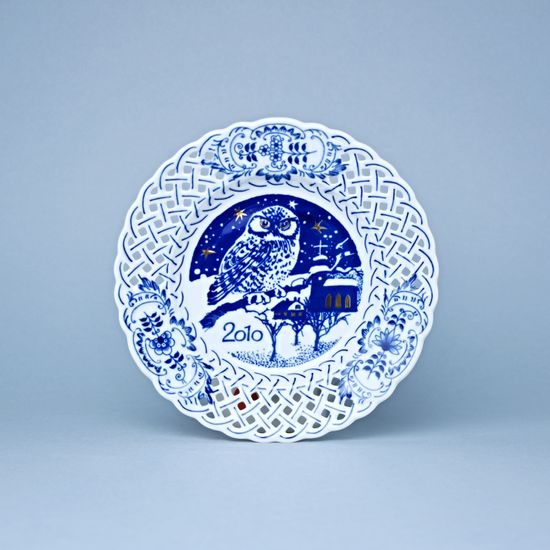 Annual plate 2010 18 cm, perforated, Original Blue Onion Pattern