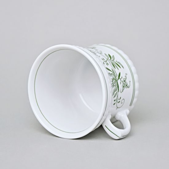 Hrnek Perlový velký 370 ml, zelený cibulák, Český porcelán a.s. (2.j.)