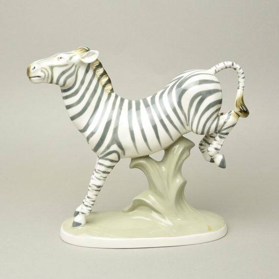 Zebra 29,5 x 25,5 x 11,5 cm, Luxor, Porcelánové figurky Duchcov (2.j.)