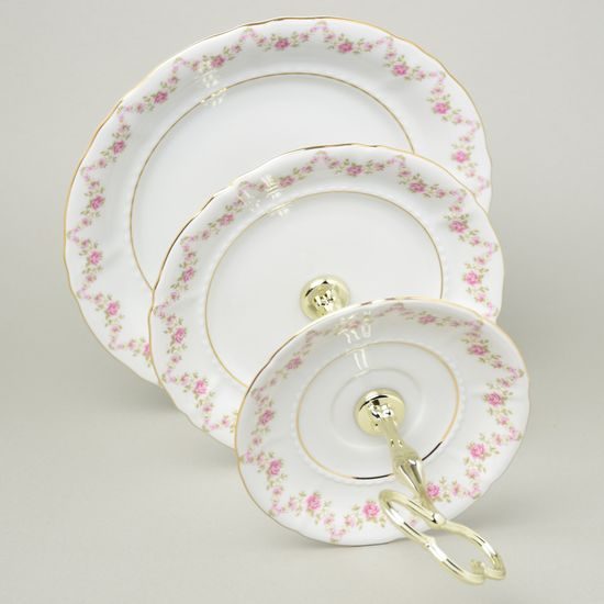 Cake stand 3 pcs., decor 158 small roses on white, Leander 1907