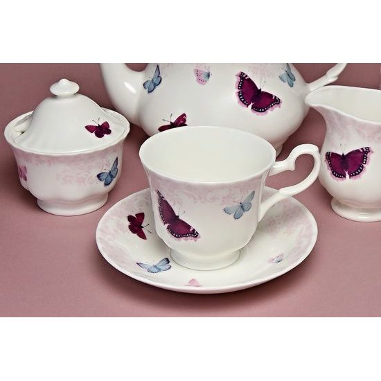Butterfly: Tea Set, 16 pcs., English Fine Bone China, Roy Kirkham