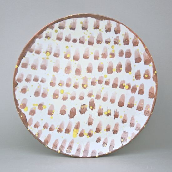 Cake Plate 30 cm, Rain (Brown-Yellow), G. Benedikt 1882