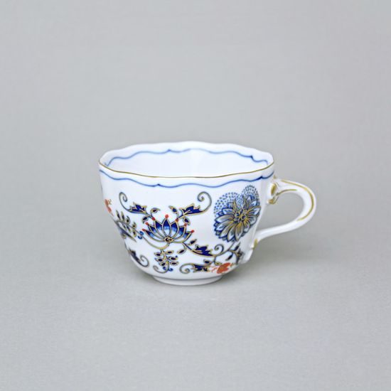 Šálek vysoký B 210 ml na kafe, rubínová červeň + zlato + cibulák, Český porcelán a.s.