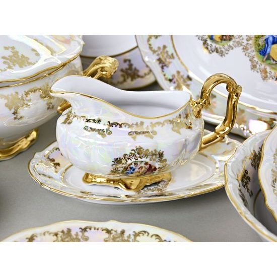 Dining set for 6 pers., The Three Graces + gold, Carlsbad