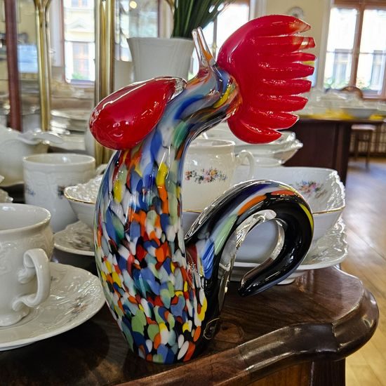 Rooster 20 cm weight, GlasStar Bohemia Glass