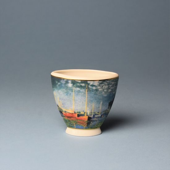 Váza mini 7,2 cm, Bárky v St. Maries, C. Monet, porcelán, Goebel