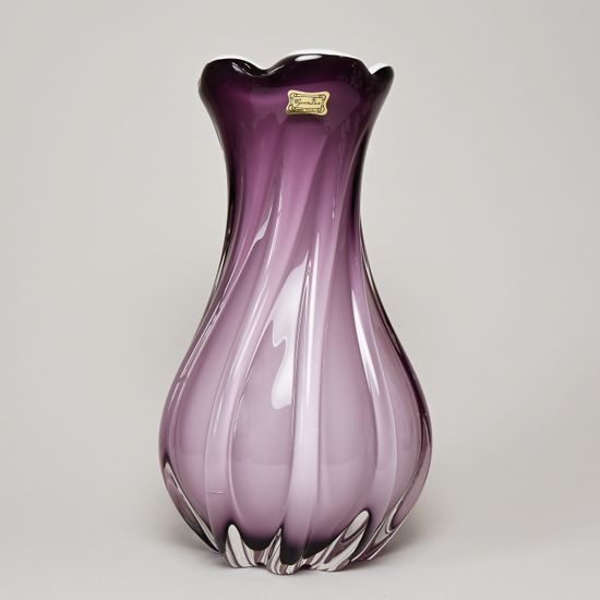 Egermann: Vase Opal Amethyst, 26 cm, Crystal Vases Egermann