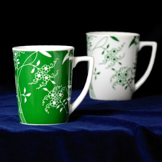 Mug Sisi 0,25 l, Green onion pattern, 2 pcs., Cesky porcelan a.s.